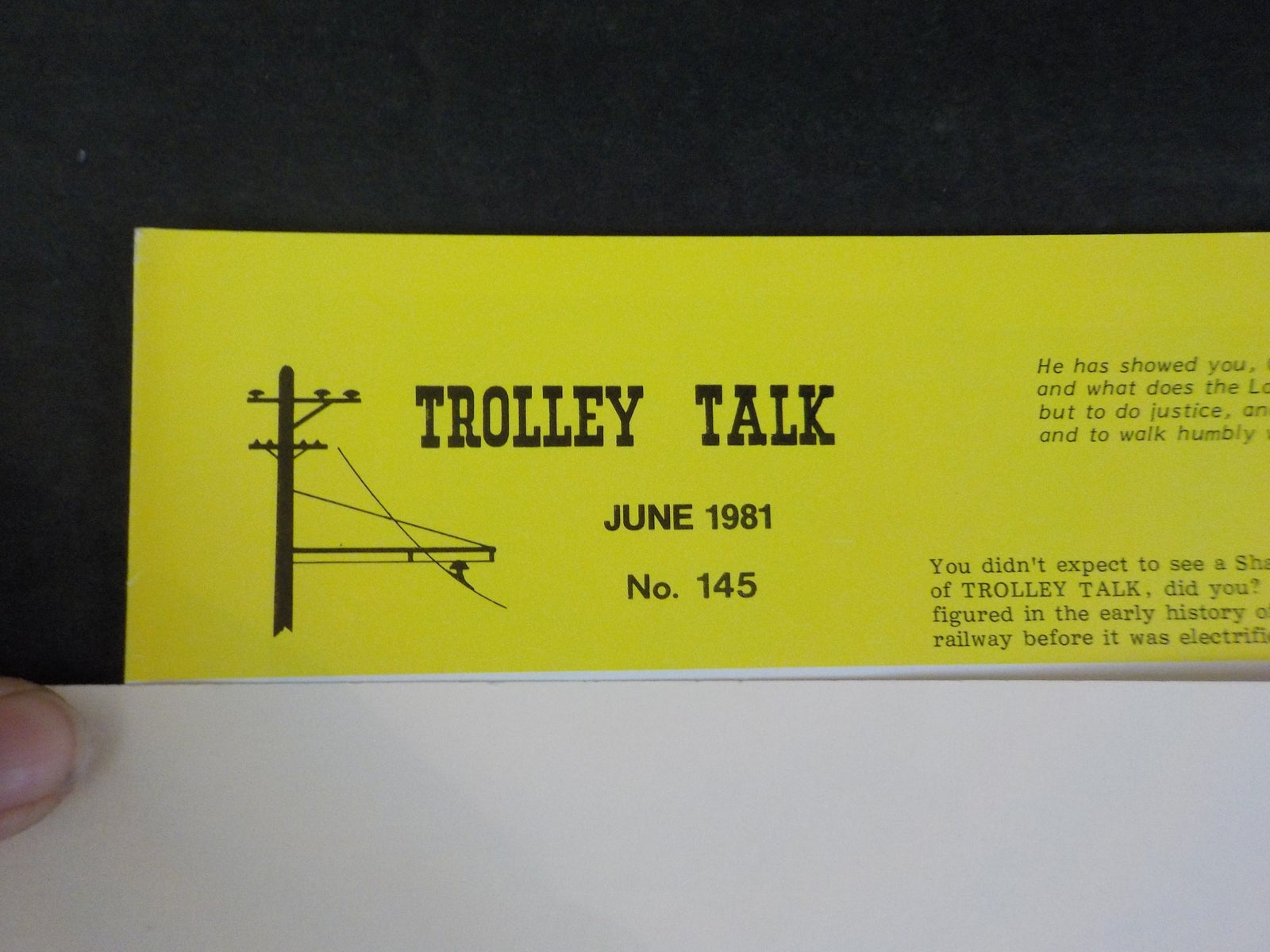Trolley Talk #145 1981 June Mount Penn gravity railroad info and tract ...