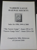 Narrow Gauge Railway Society Index Lot of 2 1993-1997,1998, 1999 & 2000