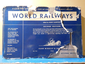 World Railways 1952-53 Second Edition Henry Sampson Damaged Hard Cover