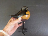 Mouth Blown glass bird Brown and black Oriole?