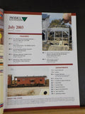 Model Railroading 2003 July NYC Caboose Conrail GP38-2 Ward's sawmill Alco S-1s