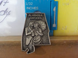 Jaycees Alabama Gambler and his lady State Outline Pewter      PIN