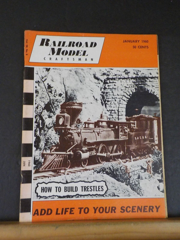 Railroad Model Craftsman Magazine 1960 January RMC Build trestles Add life to sc