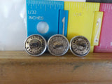 Button MC Michigan Central Extra Quality Lot of 3 small silver in color