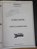 All-America Train Fares Complete Passenger Fares Edition 2 1972 Aug 16