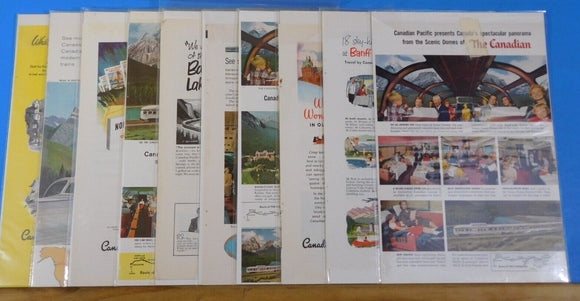 Ads Canadian Pacific Railroad Lot #7 Advertisements from various magazines