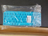 Keyboard pop it fidget toy with letters and numbers.  Big sensory pop push Blue