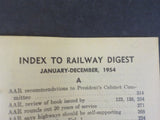 Railway Digest of Developments and Comments 1954 Index January to December