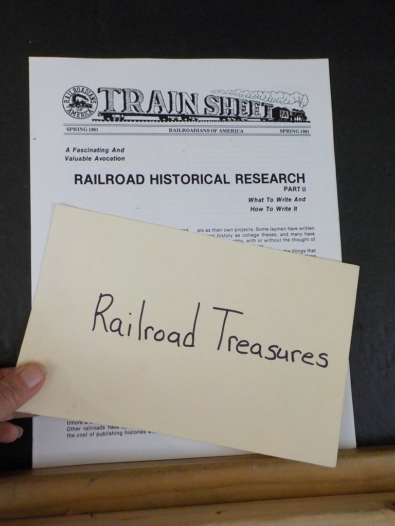 Train Sheet Railroadians Of America 1981 Spring Railroad Historical Re ...