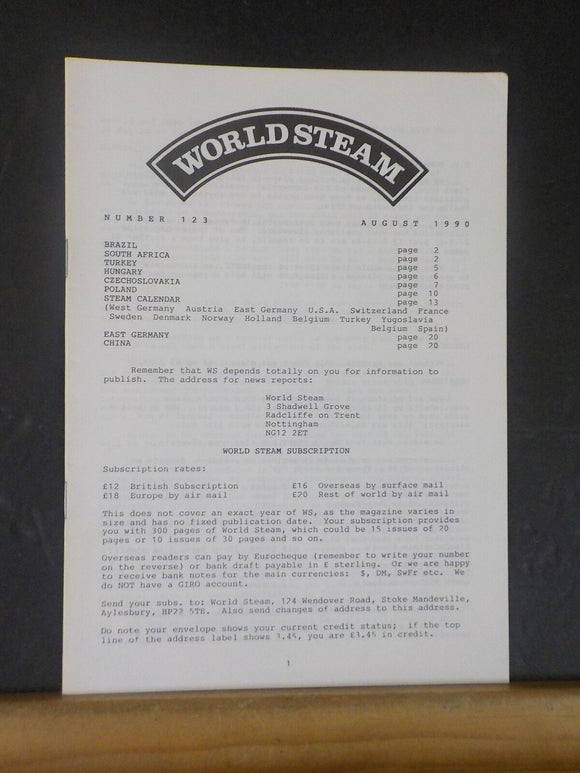 World Steam #123 August 1990