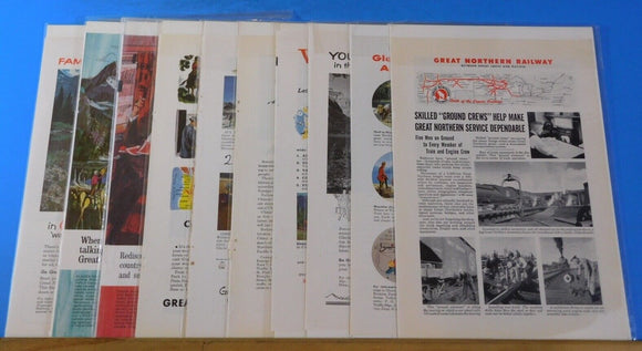 Ads Great Northern RR Lot #23 Advertisements from Various Magazines (10)