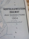 Norfolk and Western Railway Annual Report 8th June 30 1904 FOLD OUT MAP
