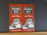 Burlington Route System Public Timetable 1954 May-September