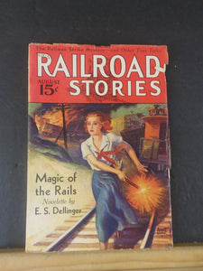 Railroad Stories Magazine 1933 August Magic of the Rails