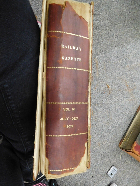 Railway Gazette Bound Volume 51 July 5 - December 27 1929