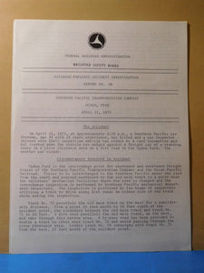 Railroad EMPLOYEE Accident Investigation Report #28 Southern Pacific Transport C