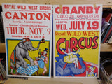 Posters Royal Wild West Circus Canton  Granby Lot of 2 July Nov