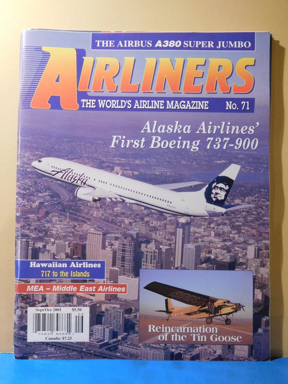 Airliners World’s Airline Magazine 2001 Sept Oct #71 Alaska Airlines First Boein