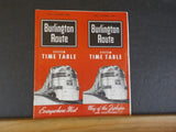 Burlington Route System Public Timetable 1960 May-October