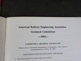 American Railway Engineering Association Handbook of Committee Activity 1981