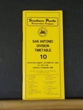 Southern Pacific Transportation Co Employee Timetable San Antonia Div #10 1980