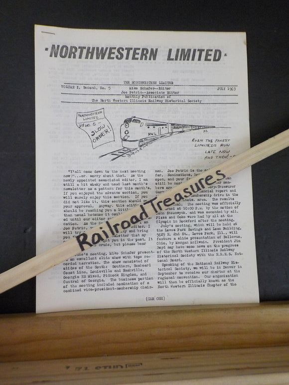 Northwestern Limited Vol 1 Second #5 July 1969 North Western Illinois Railway Hi