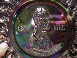 Plate Abraham Lincoln Plate Amethyst Glass  1971  048