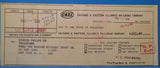 Check Chicago & Eastern Illinois Railroad Co Check 1959 Feb 24 to Lehigh Valley