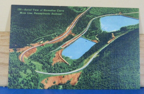 Postcard Aerial view of Horseshoe Curve Main Line Pennsylvania Railroad Card #15