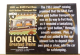 DuoCards Lionel Greatest Trains Collector Card OMNI #4 1961 #6445 Fort Knox Gold