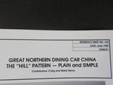 Great Northern Goat Reference Sheet #149 June 1989 The Hill China Pattern