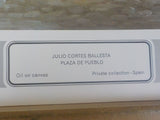 Renaissance Lithographic Print Julio Cortes Ballesta Plaza de Pueblo Lithographi