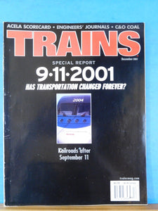 Trains Magazine 2001 December Acela scorecard Engineers Journals C&O Coal