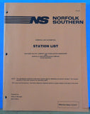Norfolk Southern Station List 1987 Form #8600 Soft Cover 300 pages