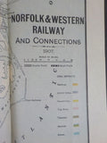 Norfolk and Western Railway Annual Report 11th June 30 1907  FOLD out map
