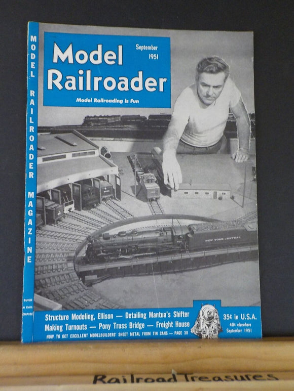 Model Railroader Magazine 1951 September Structure Modeling Ellison Turnouts Pon