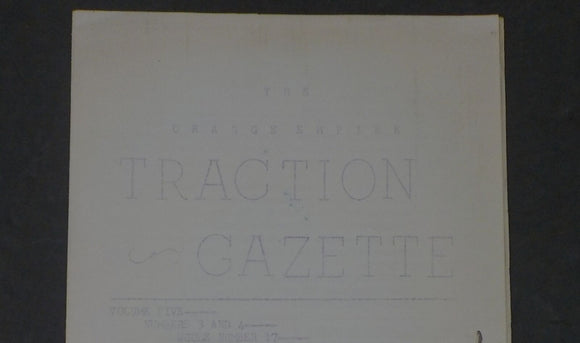 Traction Gazette Volume 5 #3/4 October 1958 4 pages Mimeographed