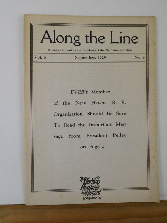 Along the Line 1929 September New York New Haven & Hartford Employee Magazine