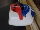 M&M Blue Player Coffee tea Mug with red hat and sunglasses