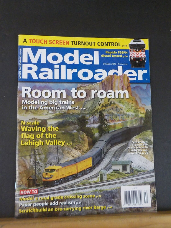 Model Railroader Magazine 2022 October Room to roam Rural grade crossing scene