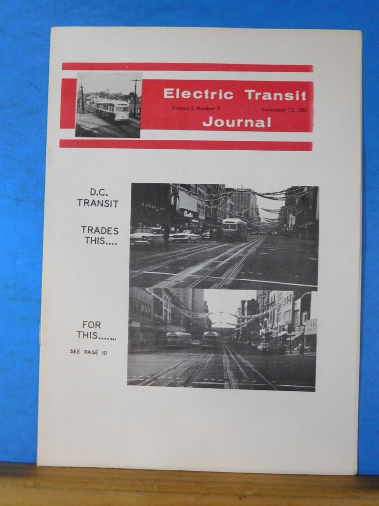 Electric Transit Journal 1961 Dec 17 V1 #2 DC Transit – RailroadTreasures
