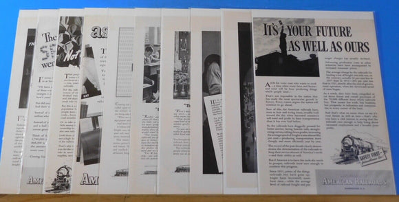 Ads Association of American Railroads Lot #13 Advertisements from magazines (10)