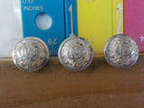 Button MC Michigan Central Extra Quality Lot of 3 small silver in color