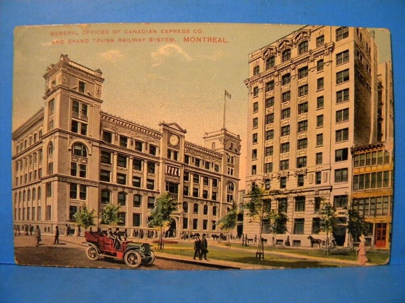 Postcard General Offices of Canadian Express Grand Trunk Railway System Montreal