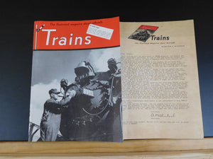 Trains Magazine Sample issue with a letter from AC Kalmbach