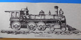 Print Ten Wheeled Freight Locomotive Pen Drawing Copy 26 x 10 Eureka