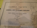 Map West Virginia Geological Survey  Maps 1913 Cabell Couty WV