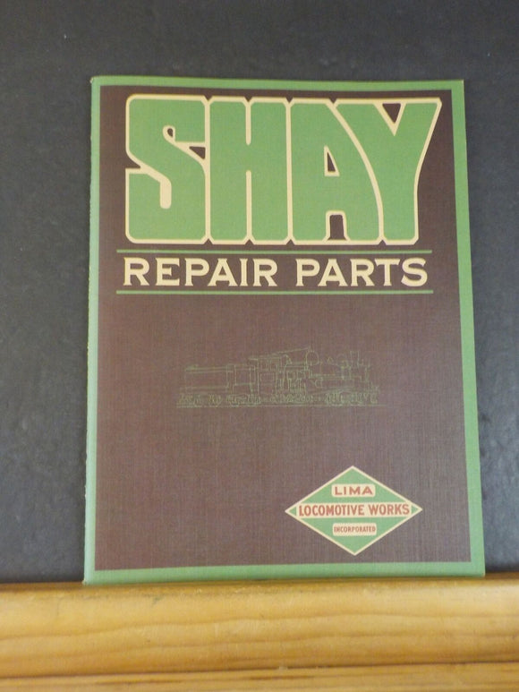 Shay Repair Parts 1921 Catalog REPRINT