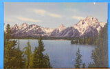 Postcard Union Pacific Railroad Jackson Lake and Teton Mountains