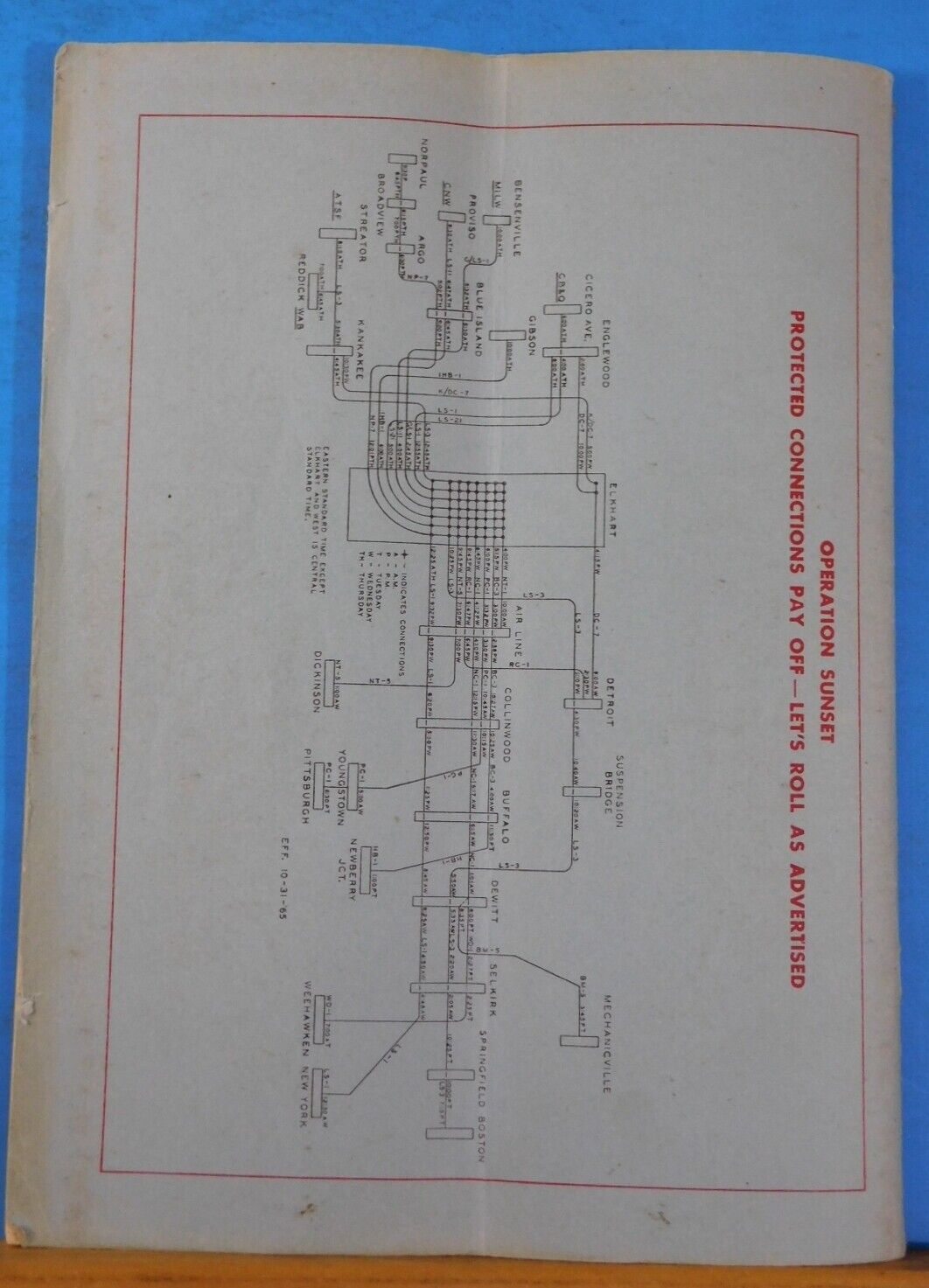 New York Central Railroad Company Employee Timetable #18 1965 Oct 31 ...